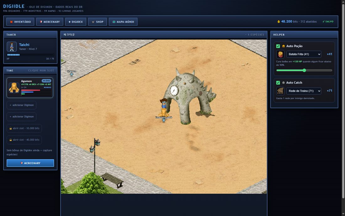 O jogo rodando no navegador